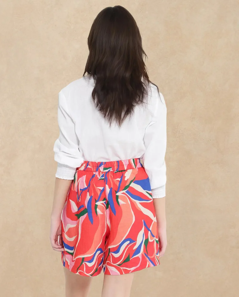 Rareism Women's Vibrant Abstract Print Shorts