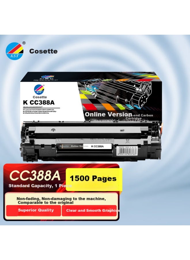Kst K Cc388a Non-easy-to Toner Cartridge Compatible With Hp Printers M1136, Cc388a P1108 M126a M128fn P1007p1106 Black Network Versio - Image 2
