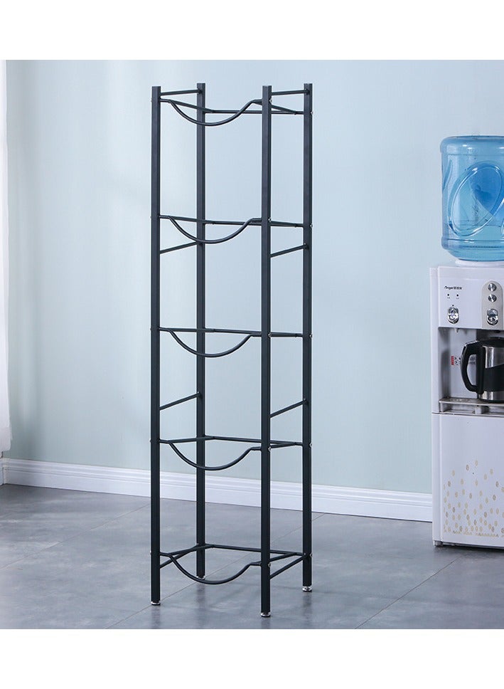 Water Bottle Storage Stand, 5 Tier Water Bottle Holder 5 Gallons Shelf, Heavy Duty Water Bottle Stand Storage for Kitchen Home and Office Easy To Assemble Black - Image 2