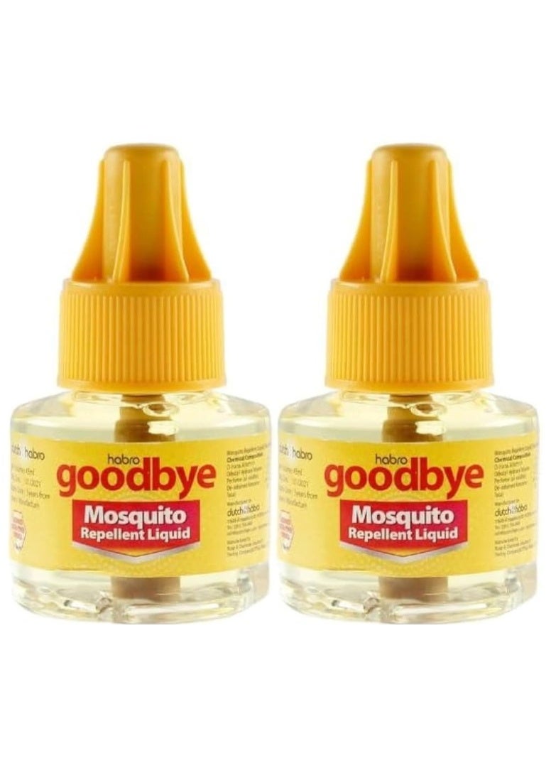 جودباي سائل طارد البعوض هابرو جودباي | مجموعة سائل قاتل البعوض | عبوة إعادة تعبئة تكفي 60+60 ليلة - زجاجة سعة 45 مل (عبوتان) - Image 3