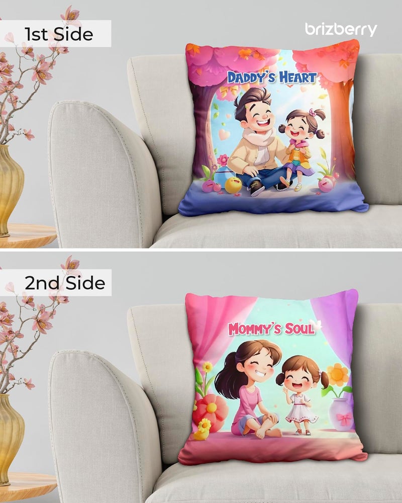 Brizberry® Pillow Cushion for Best Daughter | Unique Thoughtful Cute Birthday Pillow Gift for Daughters Day | for Girl with Premium Filler Cushion (16 inch x 16 inch) (Design 41) - Image 2