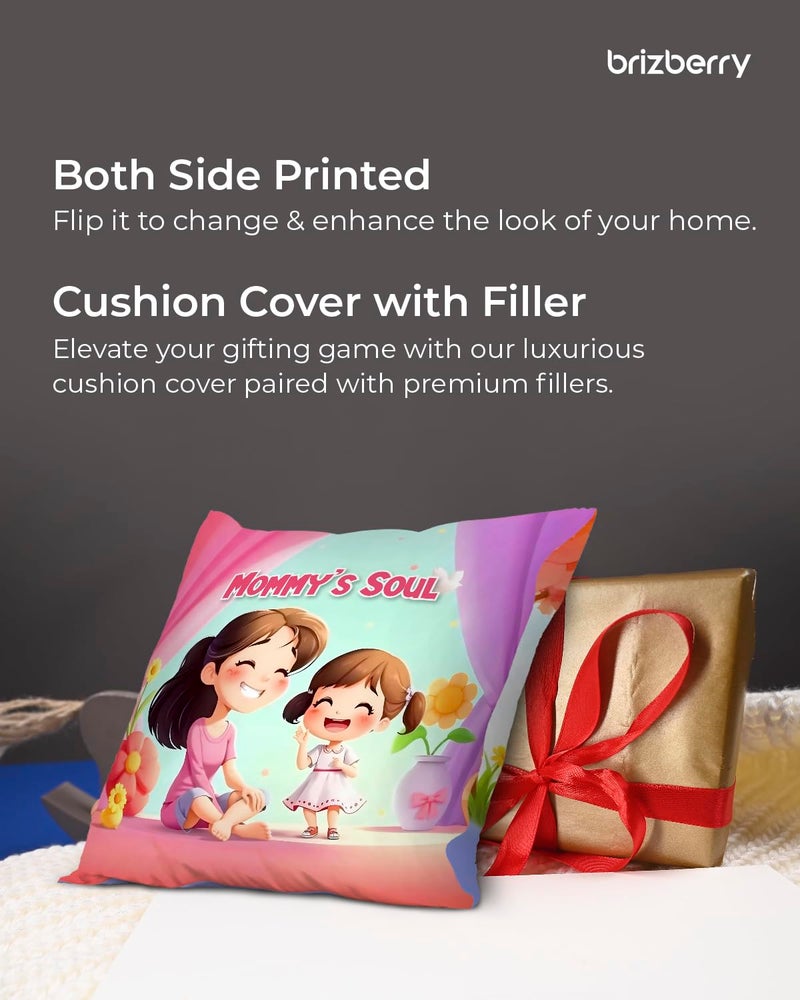 Brizberry® Pillow Cushion for Best Daughter | Unique Thoughtful Cute Birthday Pillow Gift for Daughters Day | for Girl with Premium Filler Cushion (16 inch x 16 inch) (Design 41) - Image 4