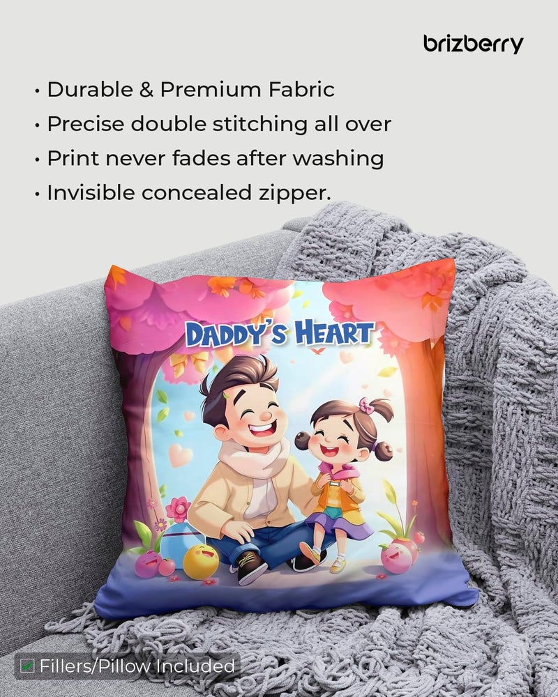Brizberry® Pillow Cushion for Best Daughter | Unique Thoughtful Cute Birthday Pillow Gift for Daughters Day | for Girl with Premium Filler Cushion (16 inch x 16 inch) (Design 41) - Image 5