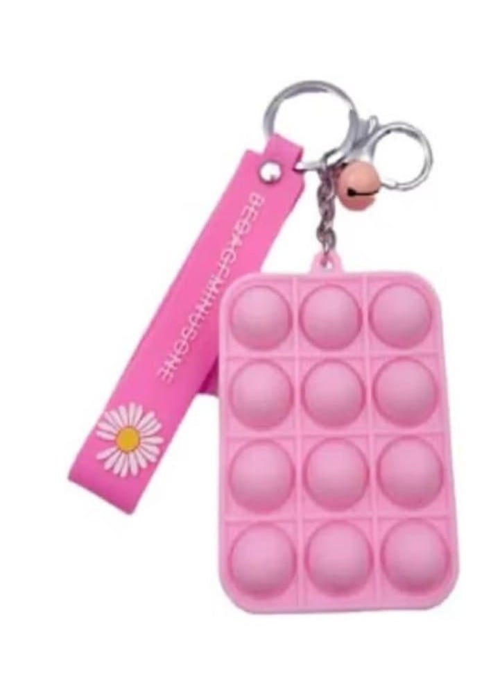 Generic - "Innovative Silicone Fidget Keychain for Stress Relief, Pop It Bubbles (Pink)." - Image 1