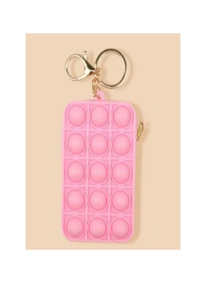 Generic - "Innovative Silicone Fidget Keychain for Stress Relief, Pop It Bubbles (Pink)." - Image 1