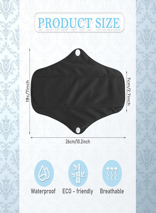 PHOGARY 7 Packs Reusable Menstrual Pads with Wings, Breathable Mesh Surface Cloth Sanitary Pads for Heavy Flow with Wet Bag, Washable Overnight Cloth Panty Liners for Women - Image 2