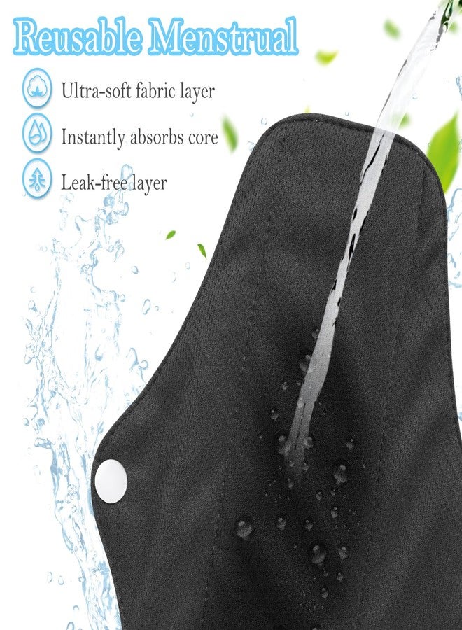 PHOGARY 7 Packs Reusable Menstrual Pads with Wings, Breathable Mesh Surface Cloth Sanitary Pads for Heavy Flow with Wet Bag, Washable Overnight Cloth Panty Liners for Women - Image 3