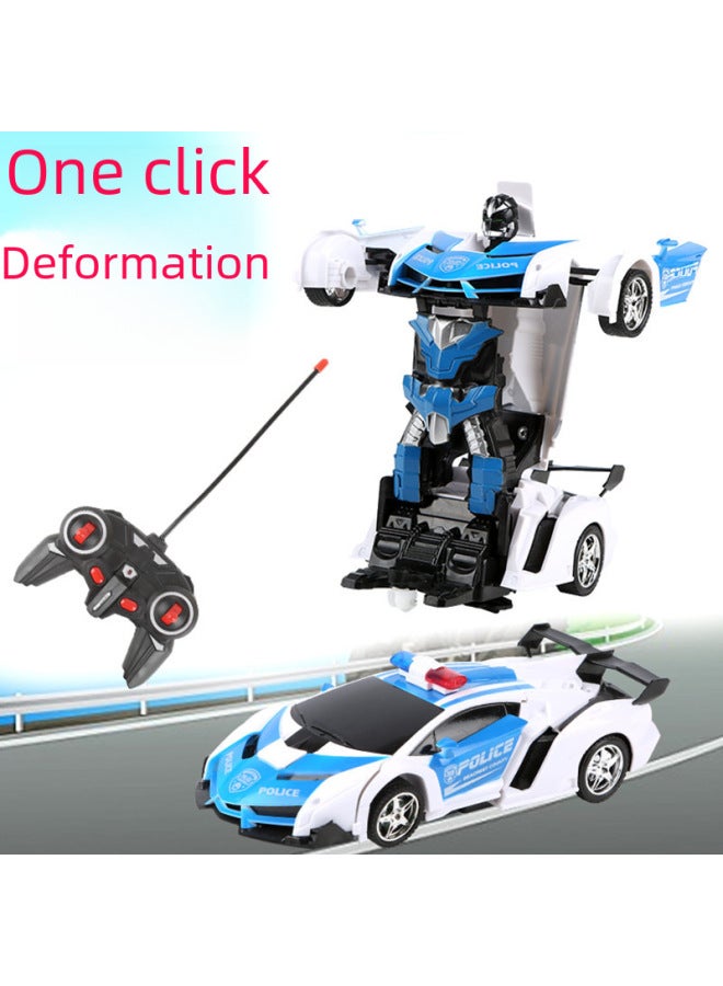 Remote Control Car Toy - Mini Tank Turret Cannon - 2.4ghz Radio Control Indoor Outdoor Play Ready-to-run-Color:Luxury Bugatti-dark Blue (impact Deformation With Remote Control + Charger +5 Rechargeable Batteries)-Proportion:Official Standard  - Image 3