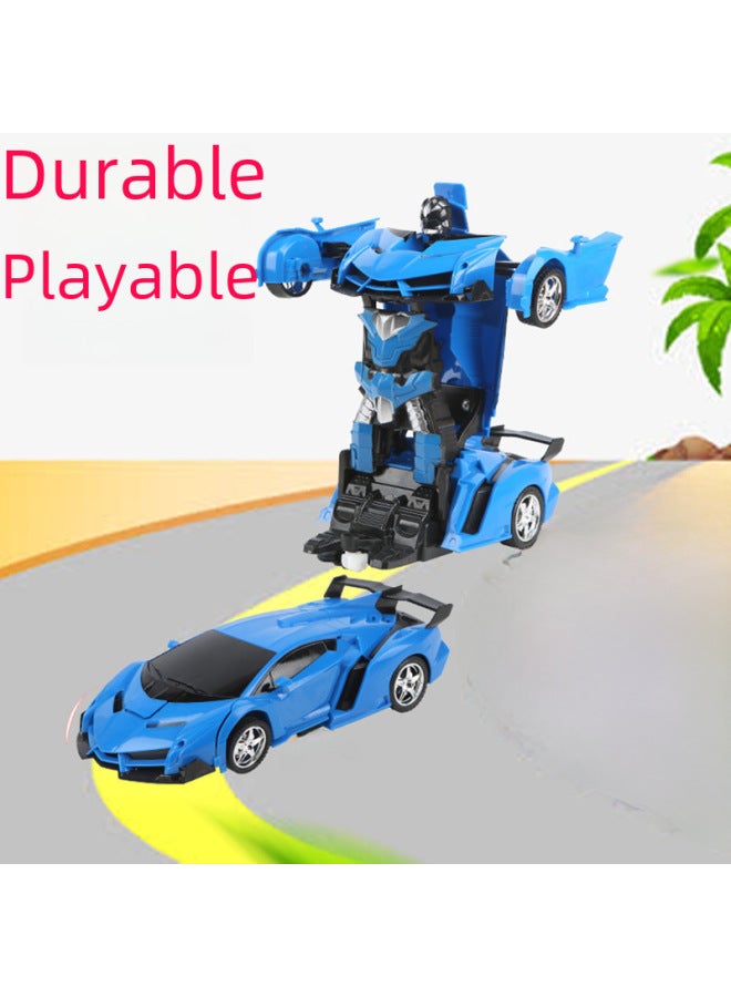 Remote Control Car Toy - Mini Tank Turret Cannon - 2.4ghz Radio Control Indoor Outdoor Play Ready-to-run-Color:Luxury Bugatti-dark Blue (impact Deformation With Remote Control + Charger +5 Rechargeable Batteries)-Proportion:Official Standard  - Image 4