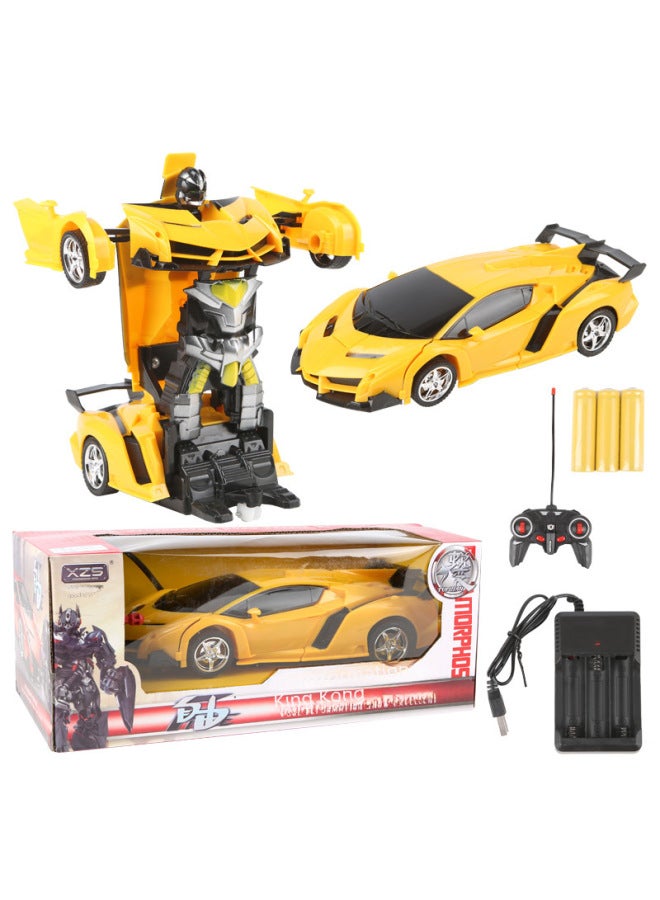 Remote Control Car Toy - Mini Tank Turret Cannon - 2.4ghz Radio Control Indoor Outdoor Play Ready-to-run-Color:Luxury Bugatti-dark Blue (impact Deformation With Remote Control + Charger +5 Rechargeable Batteries)-Proportion:Official Standard  - Image 2