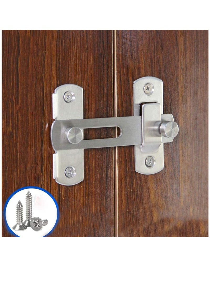 SYOSI Safety Door Lock, Stainless Steel Flip Latch Gate Latches Bar Latch Hasp Lock Sliding for Window Cabinet Room Accessorries, Brushed Finish - Image 3