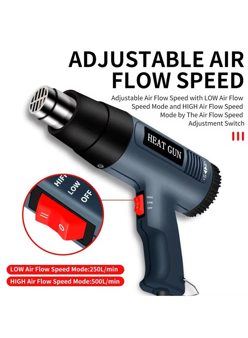 Halamine 2000W Heat Gun [300-650°C]，Hot Air Gun for Shrink Wrapping，Overheating Protection & Voltage 220V - Image 4