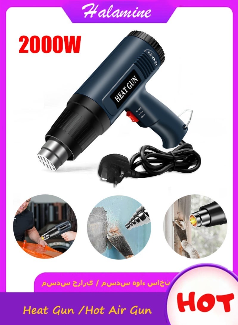 Halamine 2000W Heat Gun [300-650°C]，Hot Air Gun for Shrink Wrapping，Overheating Protection & Voltage 220V - Image 1
