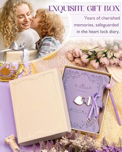 hi!SCI hi SCI Diary with Lock and Keys for Girls Women 360 Pages Journal with Lock for Girls Gift Ideas Girls Locking Diary with Pen Cute Journals Set for Teen Girls Ages 812 Ideal Gifts for 8 9 10 11 12 13 14 Year Old Girl Lavender Purple - Image 5