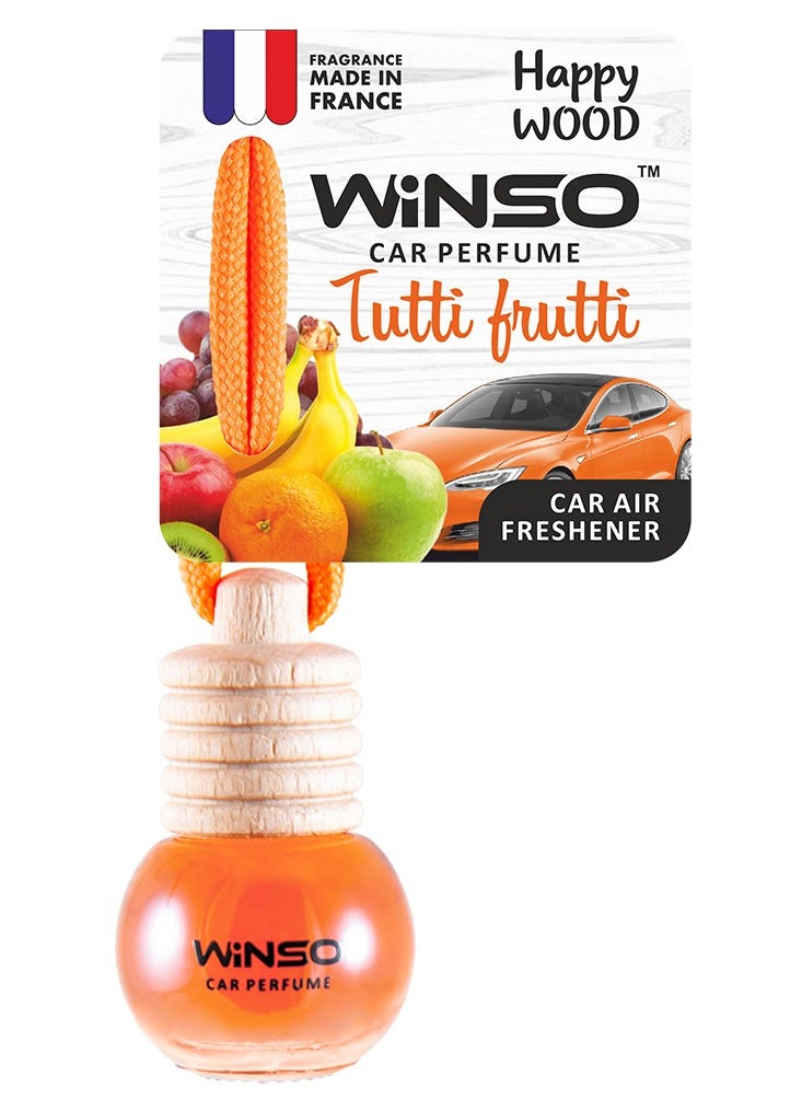 WINSO Car Air Freshener Happy Wood Tutti Frutti a Fragrance With an exotic and enchanting Aroma.Fragrance is made in France C160 (5.5ml) 