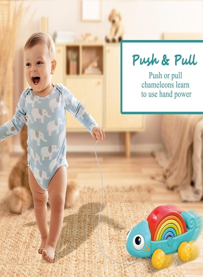 ROHSCE Rainbow Stacker Pull Along Toy for Toddlers 18-36 Months, Montessori 2 in 1 Stacking Toys Push & Pull Toys, Autism Sensory Learning Toy with 6 Nesting Arches, Baby Gifts for Christmas Birthday - Image 4