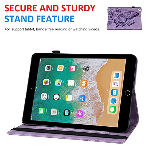 Dteck Case for iPad 9.7 Inch - Auto Sleep Wake Case Flip Stand Leather Classy Cover (Butterfly Purple) - Image 3