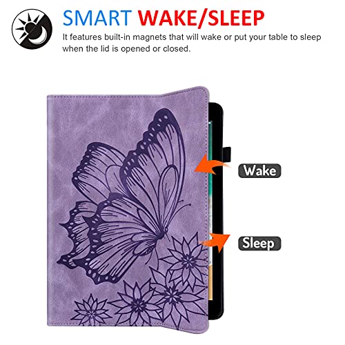 Dteck Case for iPad 9.7 Inch - Auto Sleep Wake Case Flip Stand Leather Classy Cover (Butterfly Purple) - Image 2