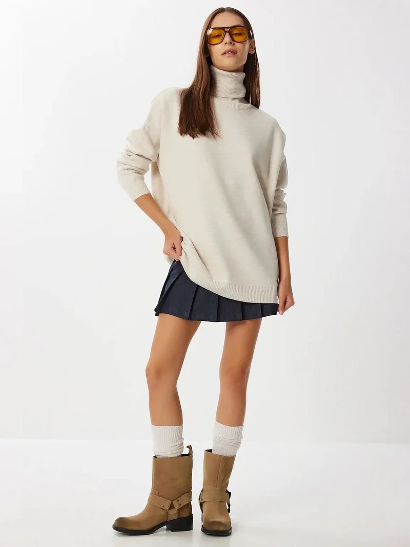 إسطنبول الساحرة ISTANBUL Textured Oversized Turtleneck Sweater