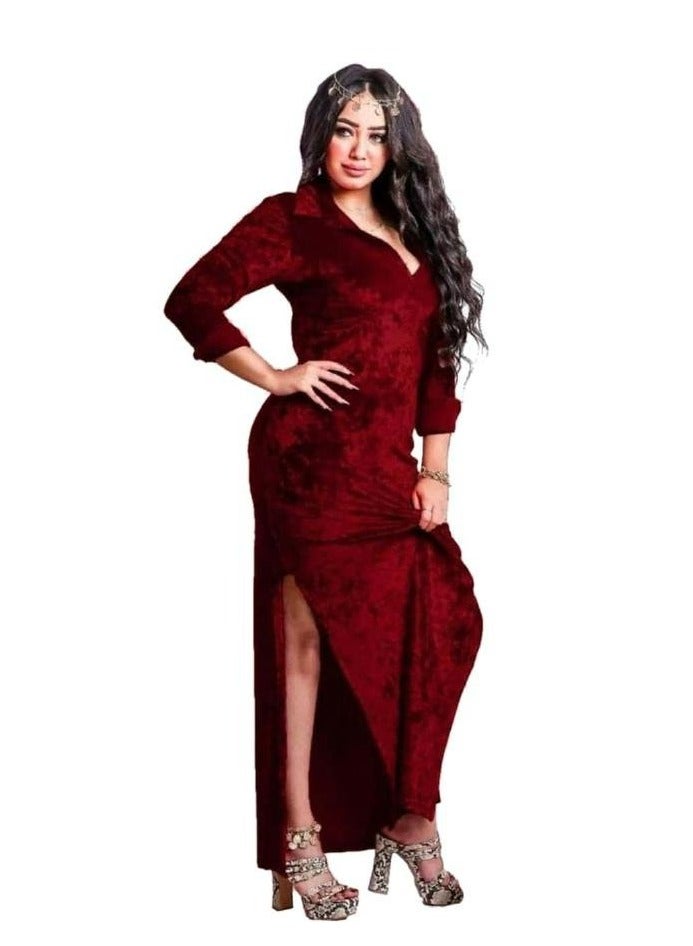 Women's velvet jalabiya