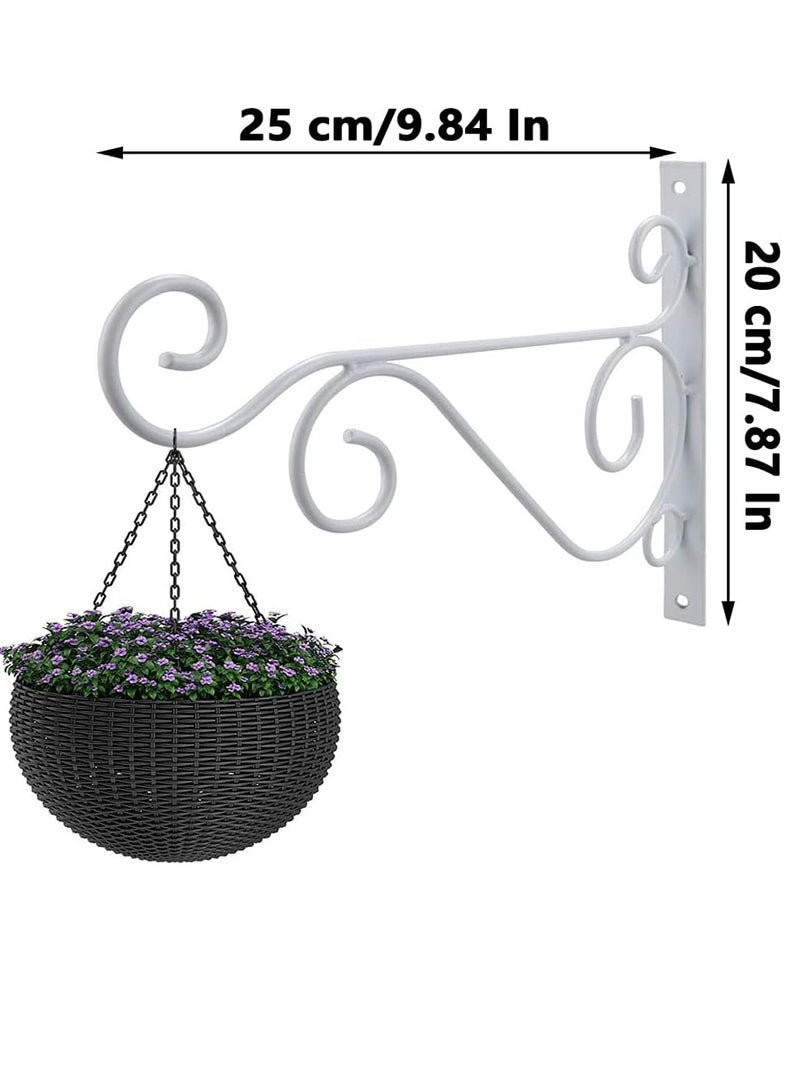 Generic 2PCS Hanging Plant Brackets, White Outdoor Hanging Hook Bracket for Plants Bird Feeder Lantern Wind Chimes  - Image 2