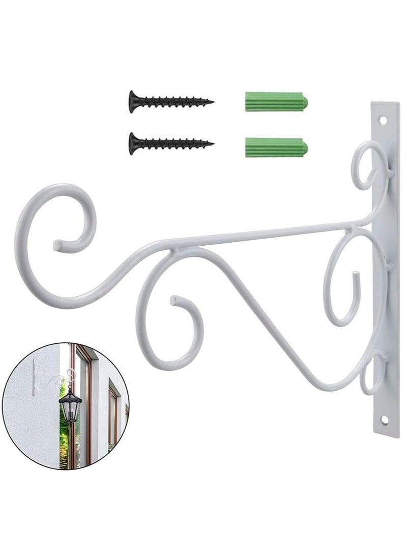 Generic 2PCS Hanging Plant Brackets, White Outdoor Hanging Hook Bracket for Plants Bird Feeder Lantern Wind Chimes  - Image 3