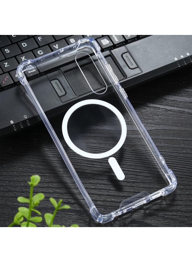 Green Tiger Case For Huawei P30 Magsafe Case Clear Four-corner Airbag Shockproof PC + TPU Case with Magnetic - Image 2