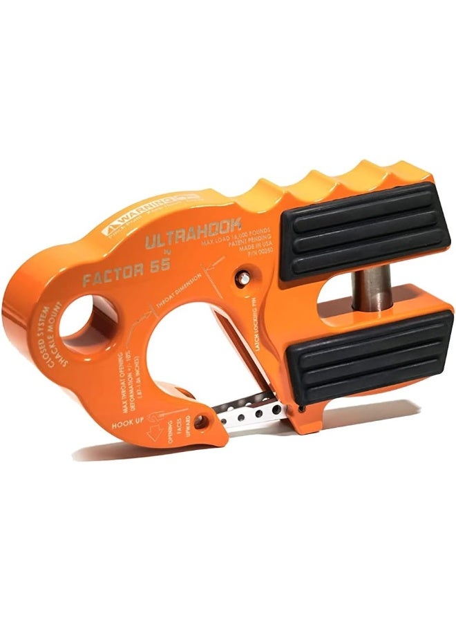 Factor 55 UltraHook Winch Hook with Shackle Mount - Orange