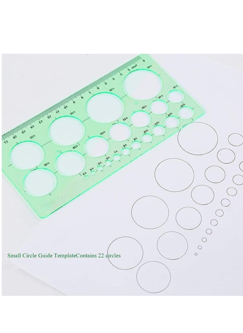 SYOSI - Circle Templates Drafting Tools Measuring Geometry Ruler Plastic Geometric Painting Stencils Scale Shape Stencils Drawing Set for School and Office Building Formwork Drawings - Image 1