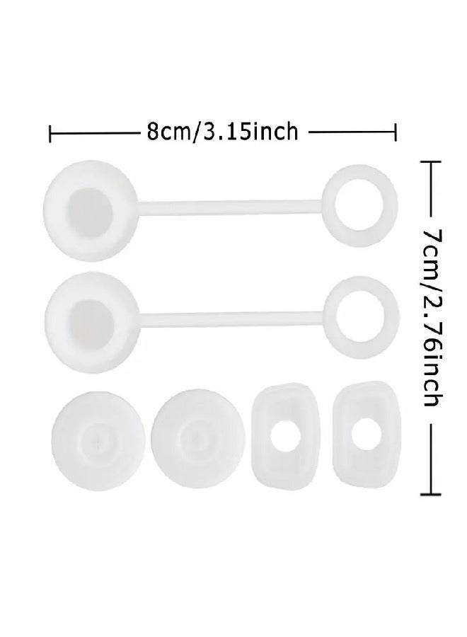 12 PCS Silicone Spill Proof Stopper Set for Cup 2.0 40 oz or 30 oz, Reusable straw cover Including 4 Square Spill Stopper, 4 Round Leak Stopper and 4 Straw Cover Cap White  - Image 5