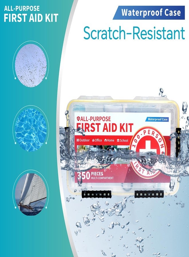 Prelady-350 Pieces All-Purpose 100-Person Emergency First Aid Kit – Waterproof Plastic Case | Clearly Organized for Fast Retrieval | Perfect for Home, Business, Workplace, Boat, Travel, Outdoor & Car - Image 5