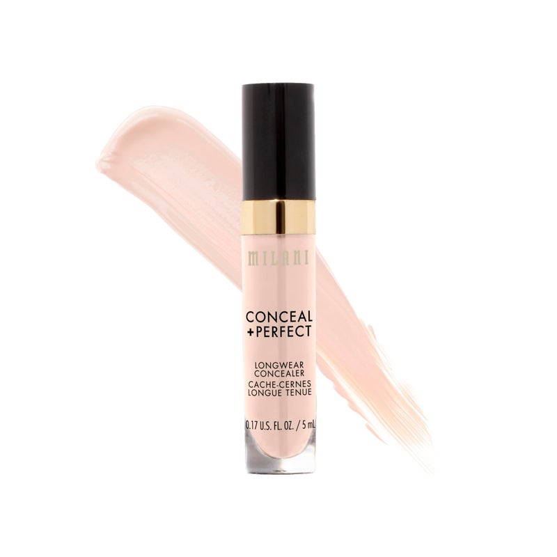 Milani Conceal + Perfect Longwear Concealer Full Coverage Infused with Hyaluronic Acid & Vitamin E, Cover Dark Circles, Blemishes & Skin Imperfections for Long-Lasting Wear - Ivory Rose - Image 1