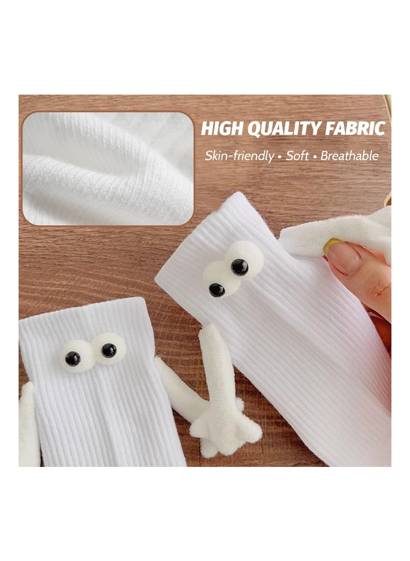 Generic - Couple Holding Hands Socks, Unisex Mid Tube Magnetic Hand Socks, Funny Matching Socks for Couples, Black & White Hand-in-Hand Design, Perfect Gift for Lovers. - Image 1