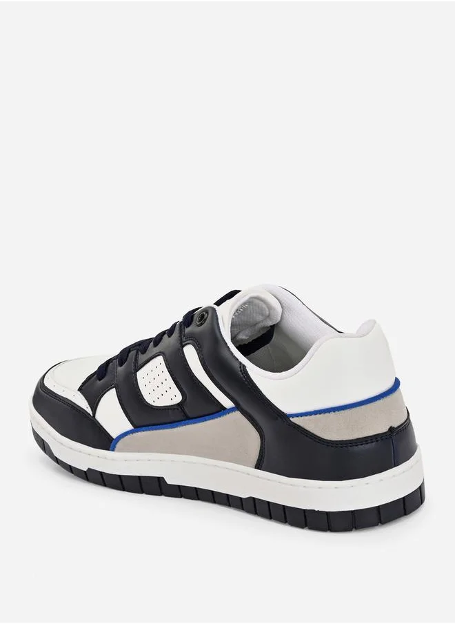Styli Color Block Court Lace Up Sneakers