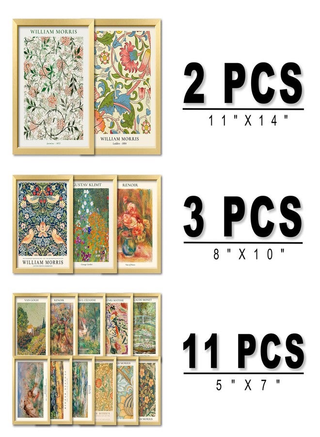 ANERZA 16 PCS Framed Eclectic Wall Art Decor, William Morris Wall Prints for Bedroom, Gallery Wall Frame Set, Vintage Posters for Living Room Aesthetic, Collage Kit, Colorful Dorm Home Artwork - Image 2