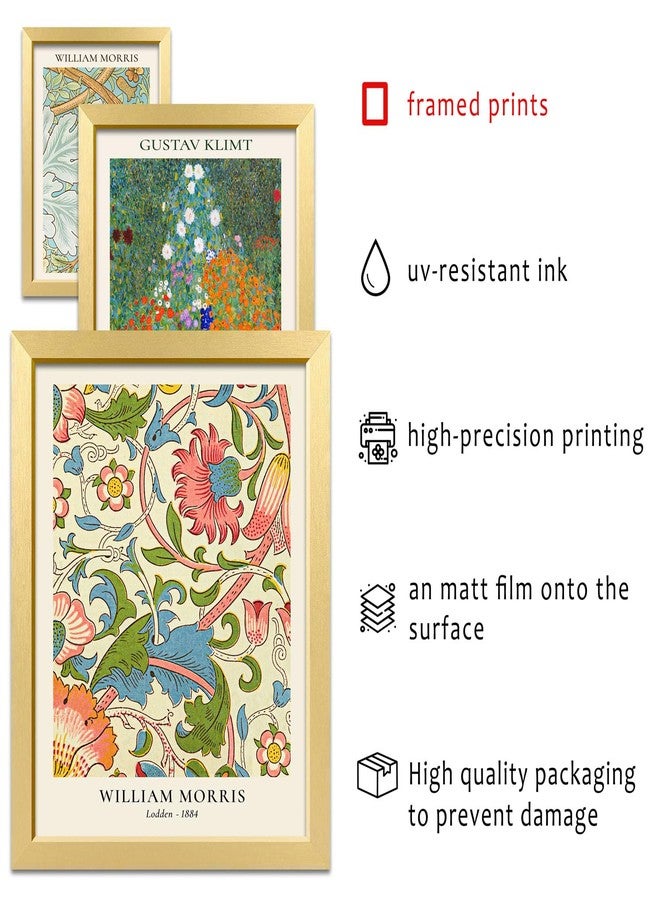 ANERZA 16 PCS Framed Eclectic Wall Art Decor, William Morris Wall Prints for Bedroom, Gallery Wall Frame Set, Vintage Posters for Living Room Aesthetic, Collage Kit, Colorful Dorm Home Artwork - Image 3