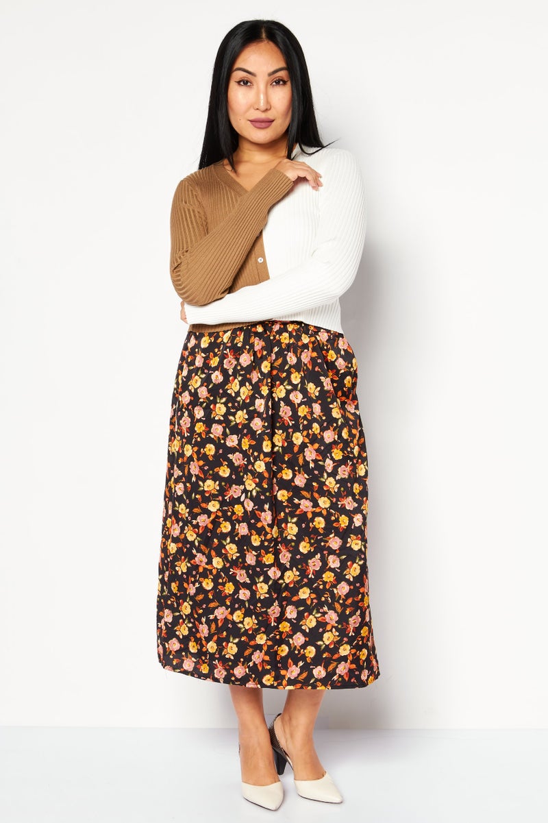 Tahari Women Floral Printed Midi Skirt, Multicolor - Image 2