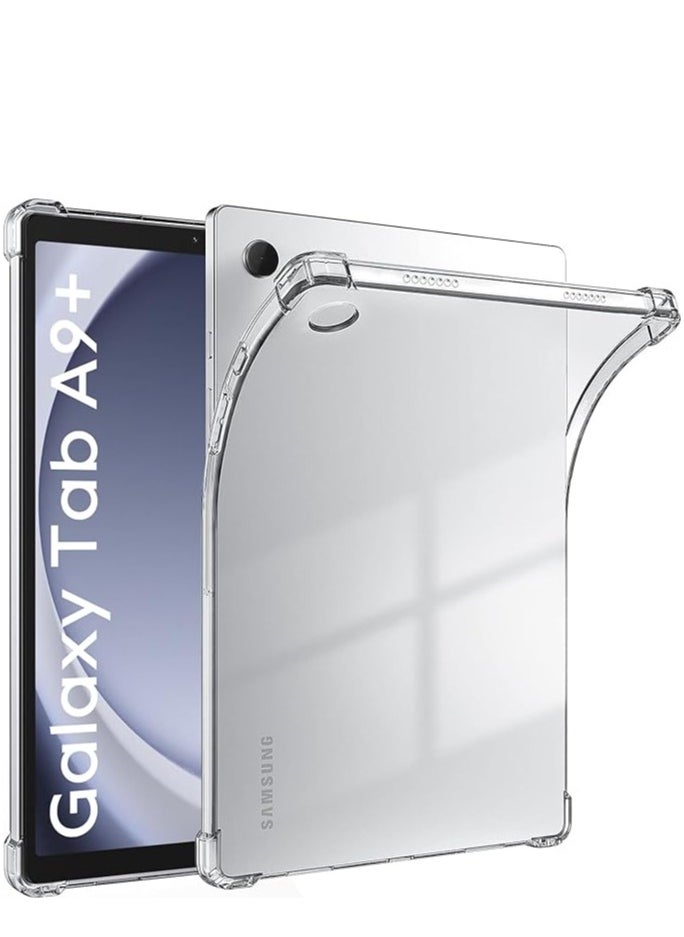YoYoTech Clear Case Cover for Samsung Galaxy Tab A9 Plus 11 inch Air Hybrid Slim Fit Shockproof Crystal TPU Protective Case Cover 2023  - Image 1