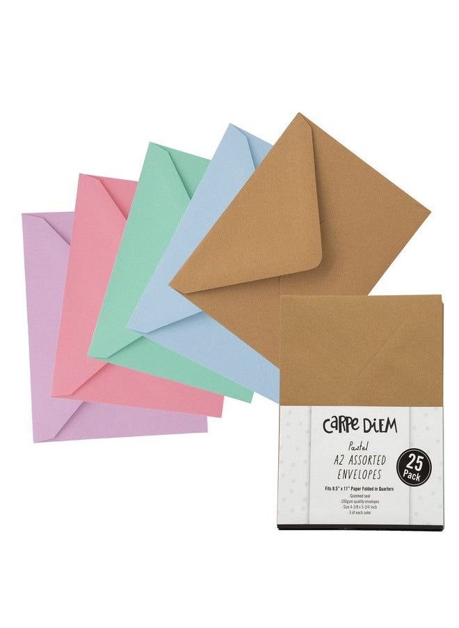 Pukka Pad Carpe Diem Gummed Envelopes For Greeting Cards And Invitations Pack Of 25 Pastel Envelopes A2 4.38 X 5.75 In  - Image 1