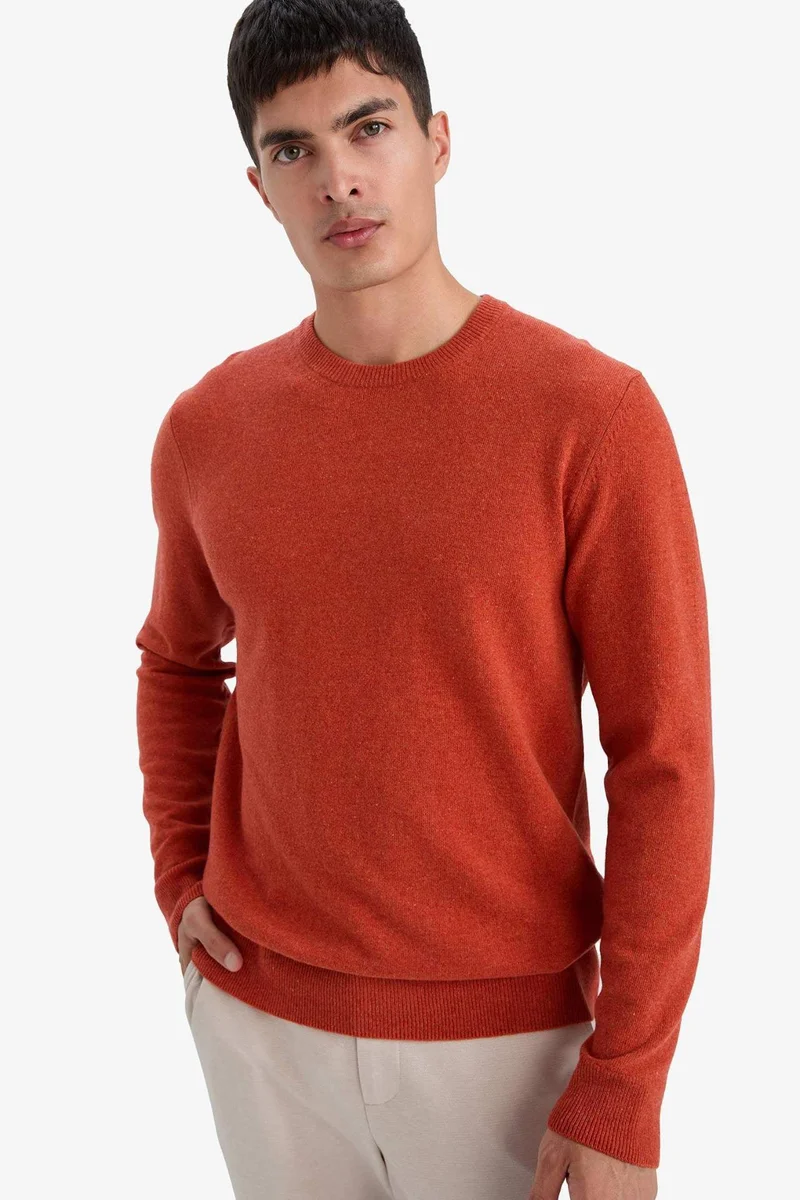 ديفاكتو Standard Fit Crew Neck Knitwear Pullover