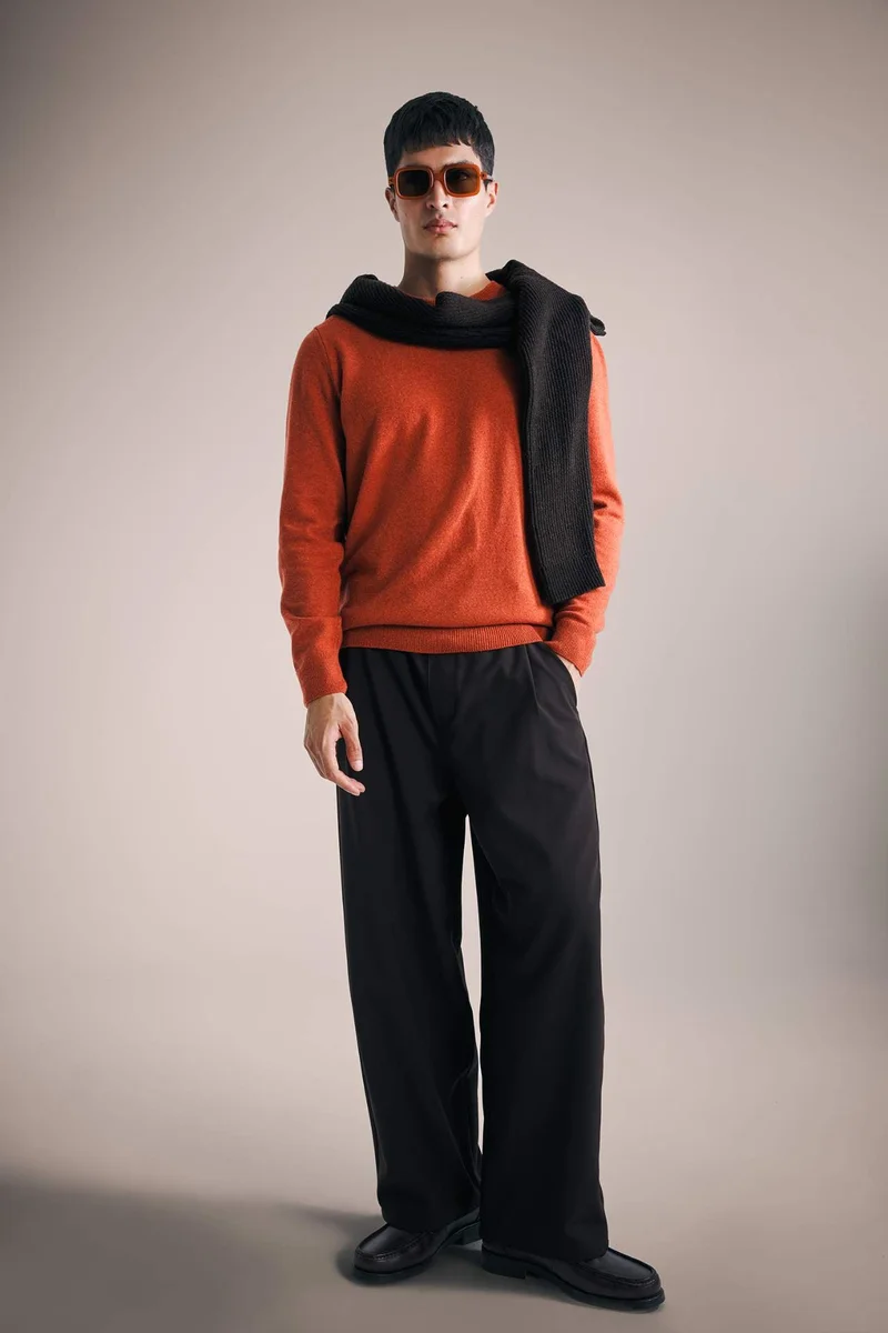 ديفاكتو Standard Fit Crew Neck Knitwear Pullover
