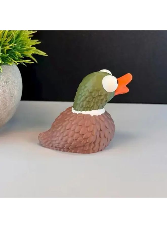Ochre Brown 3D Printed Duck Gothic Desktop Ornament Halloween Decoration - Image 4