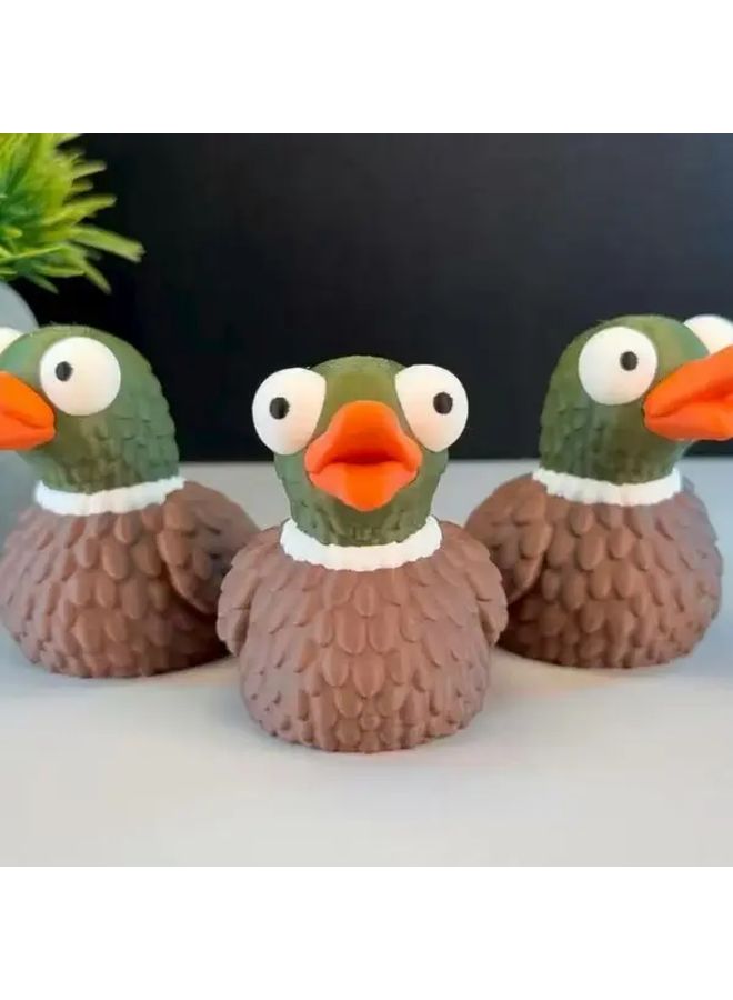 Ochre Brown 3D Printed Duck Gothic Desktop Ornament Halloween Decoration - Image 1