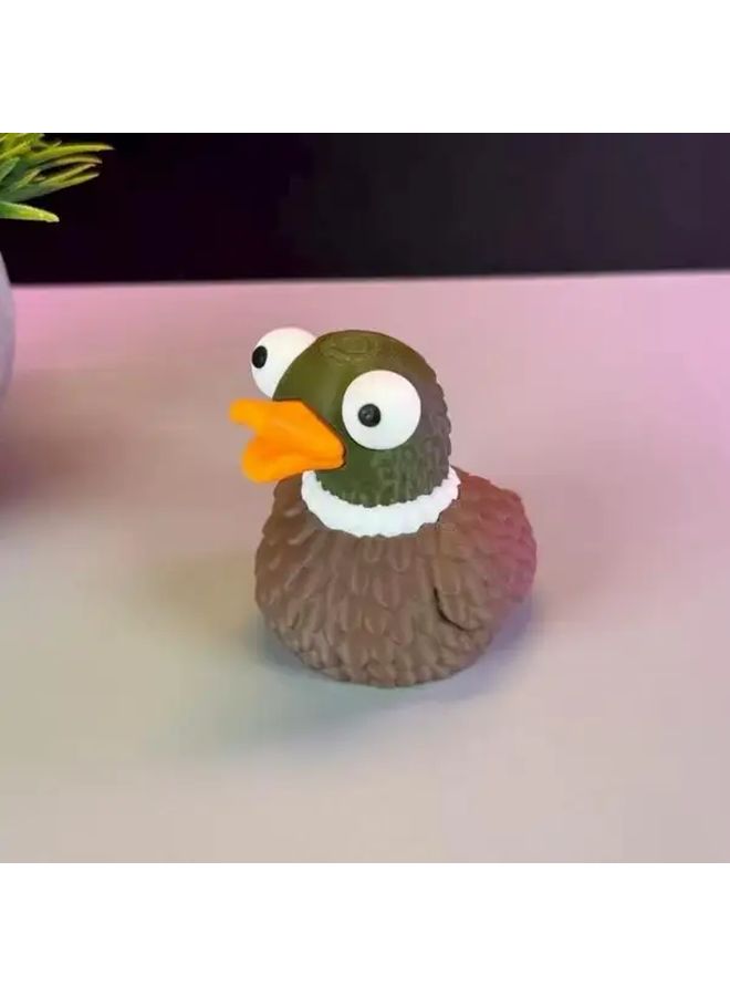 Ochre Brown 3D Printed Duck Gothic Desktop Ornament Halloween Decoration - Image 3
