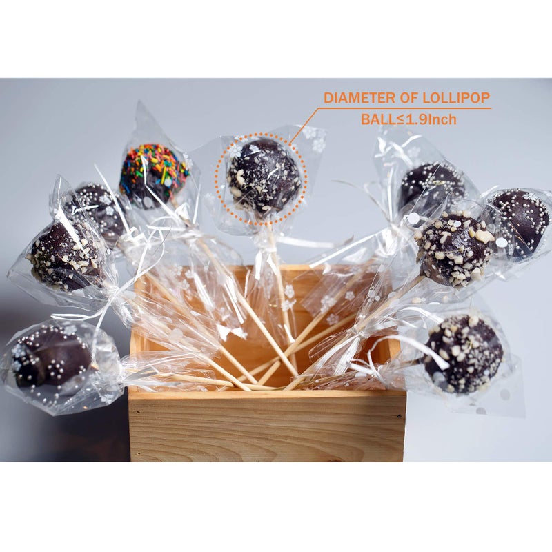 Morepack Cello Cellophane Treat Bags,200 PCS 3x5 Inches Clear Cake Pop Lollipop Bags with Twist Ties - Image 5