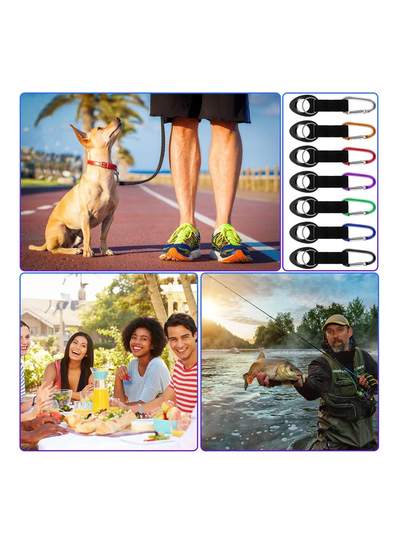 7 Pieces Silicone Water Bottle Holder Clip - Portable Carrier with Key Ring Hook for Backpack, Belt, Bike, Camping  Traveling - Image 3