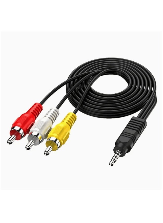 FUJISHKA AUX Cable – 3.5mm Male to 3RCA 3M (Red, White, Yellow) Audio Video Cable - Image 1