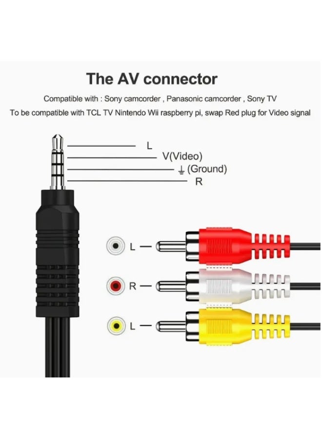FUJISHKA AUX Cable – 3.5mm Male to 3RCA 3M (Red, White, Yellow) Audio Video Cable - Image 3