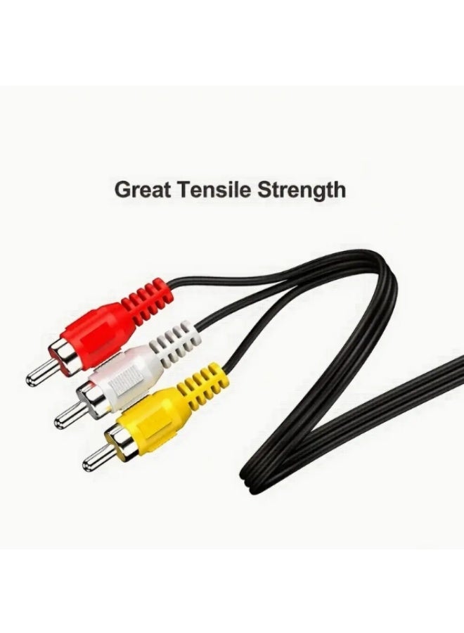 FUJISHKA AUX Cable – 3.5mm Male to 3RCA 3M (Red, White, Yellow) Audio Video Cable - Image 4
