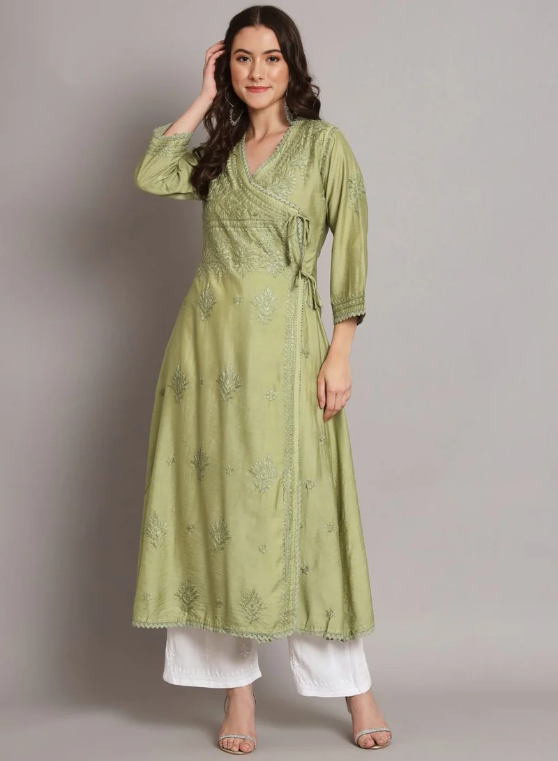 الايا مطرزة يدويا شيكانكاري خط تشانديري قطن انجارخا كورتا- AL3667